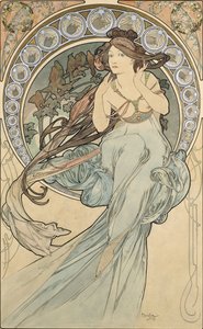 Müzik, 1898 by Alphonse Mucha