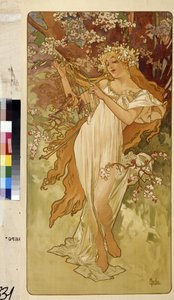 Bahar (dört mevsimde alegori dizisi). Alfons Maria Mucha