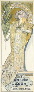 Sarah Bernhardt, Amerikan Turu, 1895 by Alphonse Mucha