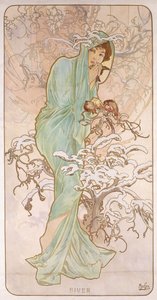 Kış mevsimi; Hiver, c.1896 by Alphonse Mucha