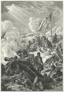 Bunker Hill yüksekliklerinin İngilizlere karşı savunması by Alphonse Marie de (after) Neuville