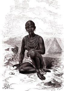 Latuka kabilesinin şefi Moy'un Bokke karısı, Güney Sudan by Alphonse Marie de Neuville