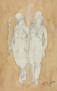 Moda Daimi İki Genç Adam, 19. yüzyılın ikinci yarısı. by Alphonse Marie de Neuville