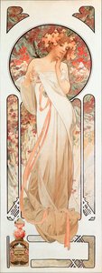 Alphonse Mucha (1860-1939) tarafından "Sylvanis özü" kokusu için reklam afişi 1899 - Dim 21x61 cm Alphonse Mucha tarafından "" Sylvanis özü "" parfümü için reklam afişi 1899 - Özel kol