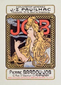 Sigara kağıdı reklam afişi Alphonse Mucha (1860-1939) tarafından oluşturulmuştur 1900 - Güneş 12x8 cm Sigara kağıdı için reklam afişi İş Alphonse Mucha tarafından yayınlanmıştır, 1900 - Özel koleksiyon