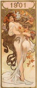 1901 yılı için takvim, c1900. by Alphonse Mucha