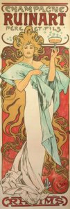 Şampanya Harabesi Baba ve Oğul by Alphonse Mucha