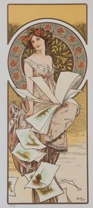 Şampanya Takvimi, yaklaşık 1897. by Alphonse Mucha