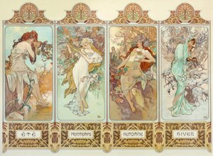 Dört mevsim by Alphonse Mucha