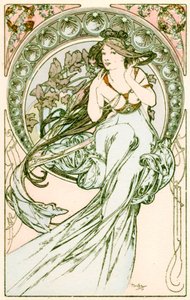 'Müzik', 1900 by Alphonse Mucha