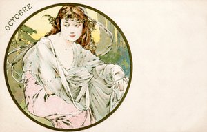 'Ekim', 1900 by Alphonse Mucha