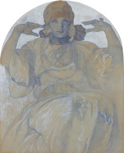 Sanatçıların portresi Kızı, Jaroslava, c. 1924 by Alphonse Mucha