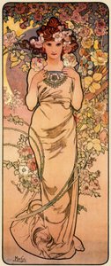 Gül, Dört Çiçek dizisinden, 1897 by Alphonse Mucha
