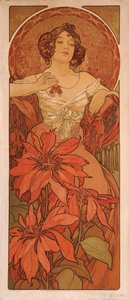 Ruby diziden Taşlar by Alphonse Mucha