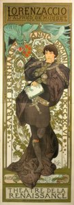 Sarah Bernhardt ve Lorenzaccio by Alphonse Mucha