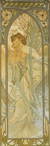 Günün Saatleri: Akşam rüyası by Alphonse Mucha