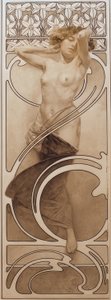 Tablo 10 için ön çizim by Alphonse Mucha