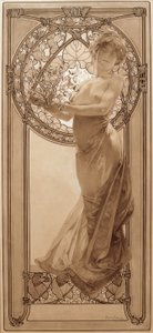 Tablo 8 için ön çizim by Alphonse Mucha