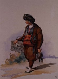 Bir Ördek Satıcısı, c.1855 by Amadeo Preziosi