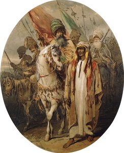 İlerleyen Arap Savaşçıları, 1855 by Amadeo Preziosi