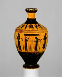 Lekythos, yaklaşık MÖ 550-530 (pişmiş toprak)