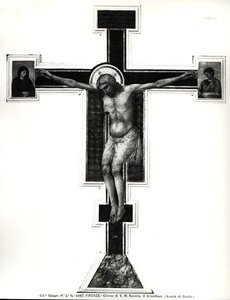 Çarmıha Gerilme (panelde sıcaklık) (s/b fotoğraf) by Ambrogio Bondone (school of) Giotto