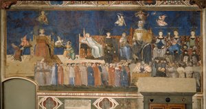 İyi Yönetim Alegorisi Freskler Döngüsü İyi ve Kötü Hükümet Alegorisi, 1338-1339 by Ambrogio Lorenzetti