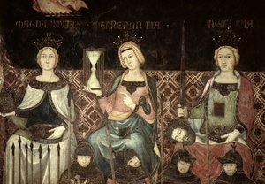 İyi Yönetim Alegorisi, Adalet, Umut ve Yücelik detayı, 1338-40 by Ambrogio Lorenzetti
