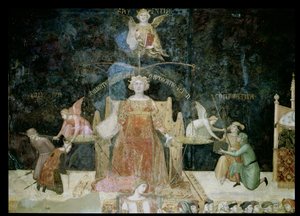 İyi Yönetim Alegorisi, Bilgelikten ilham alan Adalet detayı, 1338-40