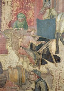İyi Yönetimin Şehirdeki Etkileri, dokumacıların detayı, 1338-40 by Ambrogio Lorenzetti