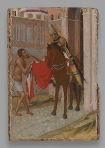 Bir Dilenci ile Pelerinini Bölen Tours Saint Martin by Ambrogio Lorenzetti
