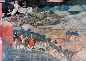 İyi Yönetimin Kırsaldaki Etkileri, detay, 1338-1340 by Ambrogio Lorenzetti