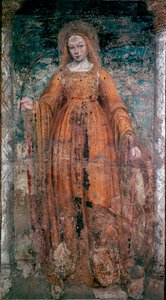 Siena Fresco Aziz Catherine Ambrogio da Fossano tarafından Bergognone (1460-1523) olarak adlandırılır. Dim.170x77 cm Milano, Brera Sanat Galerisi by Ambrogio da Fossano (c.1460 1523) (attr.to)
