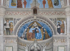 Francesco ve Ludovico Sforza arasında Tanrı ve Kutsal Ruh ile Meryem Ana