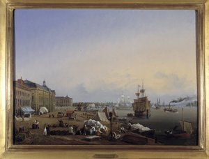 Bordeaux, gümrük rıhtımları, Louis Garneray, sd. 1820 dolaylarında, Tuval üzerine yağlı boya, H. 0,330; 0,460. CCIP Col.
