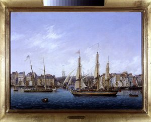 Le port du Havre, Louis Garneray, sd. 1820 dolaylarında, Tuval üzerine yağlı boya, H. 0,330; 0,460. CCIP Col.