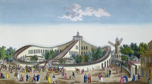 Promenades Aeriennes, Jardin Baujon, Majesteleri tarafından onurlandırıldı, 2 Ağustos 1817, c.1817 (renkli gravür) by Ambroise-Louis Garneray