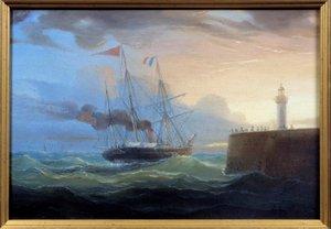 Limandan Giden Buhar Tablosu Louis Garneray (1783-1857) 19. yüzyıl Fecamp, Newfoundland Müzesi by Ambroise-Louis Garneray