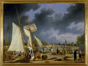 Caen Limanı, Louis Garneray, sd. 1820 dolaylarında, Tuval üzerine yağlı boya, H. 0,330; 0,460. CCIP Col. by Ambroise-Louis Garneray