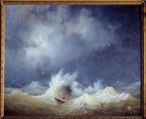 Gemi enkazı tablosu Ambroise Louis Garneray (1783-1857) 19. yüzyıl Brest, Musee des Beaux Arts
