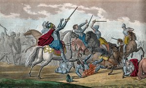 Clovis I (466-511), Frankların Kralı, Merovenj Hanedanı - Alamanlara karşı Tolbiac Savaşı sırasında, Tanrı ona zafer verirse Katolikliğe dönme sözü verdi - 1825