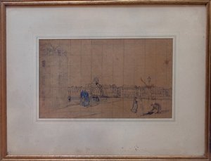 Le Quai de Carenage, Le Pollet, 1928 (kağıt üzerinde kalem ve tuvalet) by Ambrose McEvoy