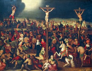 Calvary (tuval üzerine yağlı boya) by Ambrosius II Francken or Franck