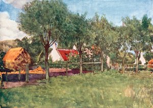 Bir Çiftlik Evi (renkli taş baskı) by Amedee (after) Forestier