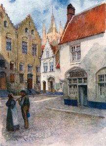 Place du Musee, Ypres (renkli taşbaskı) by Amedee (after) Forestier