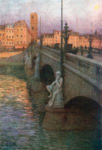 Pont des Arches, Liege (renkli taş baskı) by Amedee (after) Forestier