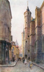 Vieille Boucherie, Antwerp (renkli taş baskı) by Amedee (after) Forestier