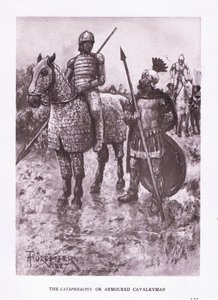 Cataphractus veya zırhlı süvari, Roma Askerinden bir çizim, 1928