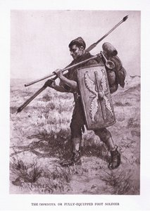 Impeditus veya tam donanımlı piyade, Roma Askerinden bir çizim, 1928