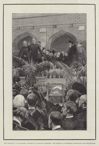 Merhum Bay CH Spurgeon, Norwood Mezarlığı'nda Cenaze, Rochester Piskoposu Benediction'ı telaffuz ediyor